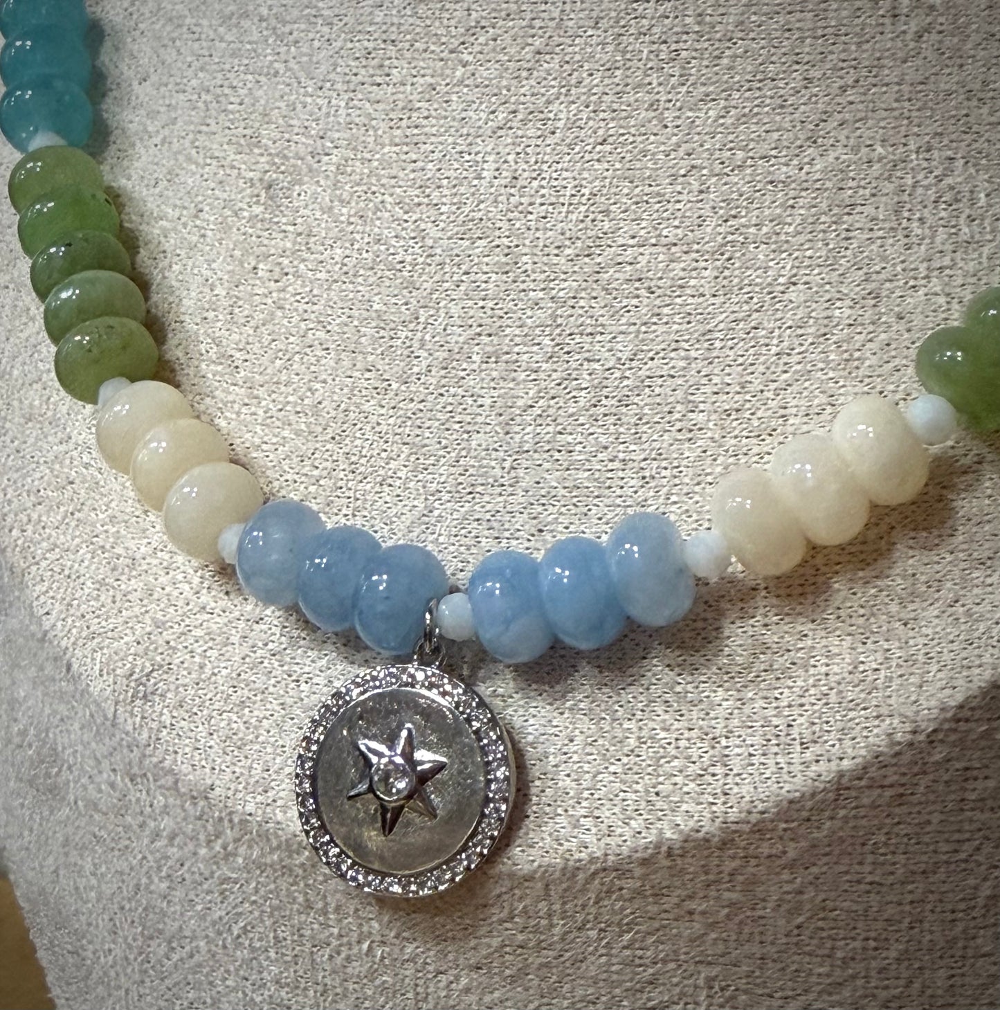 Coastal Calm + Star / Beaded Necklace