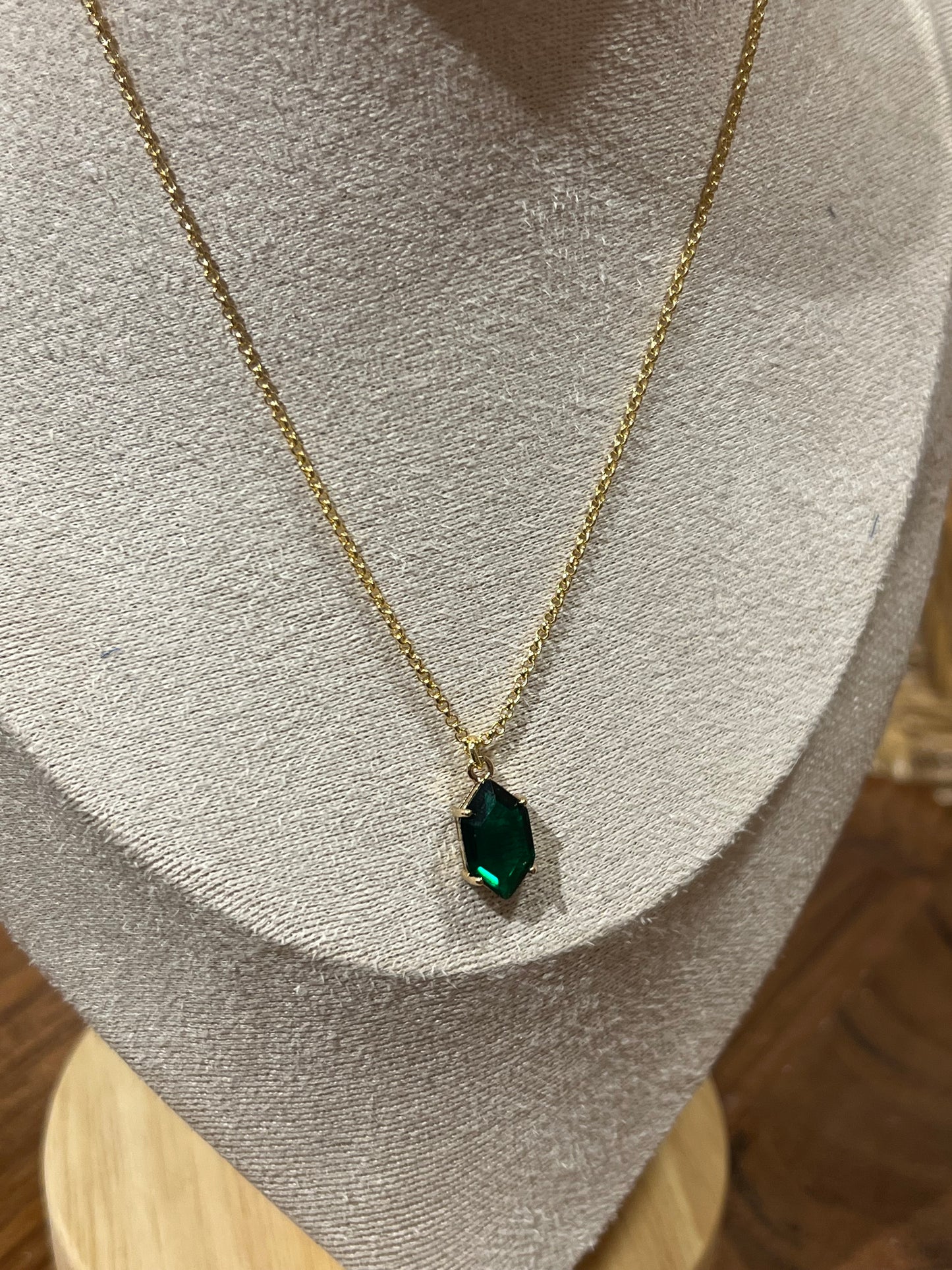 Small Green Gem Necklace