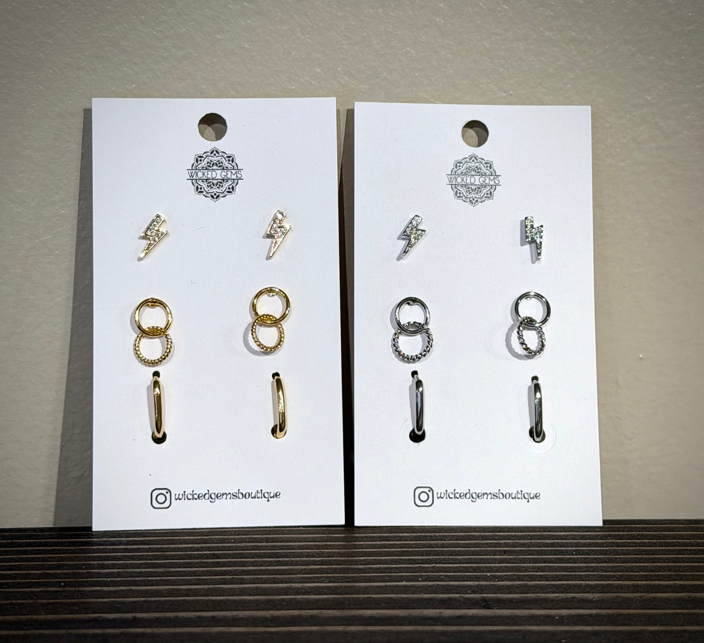Lightning Stud/Hoop Pack