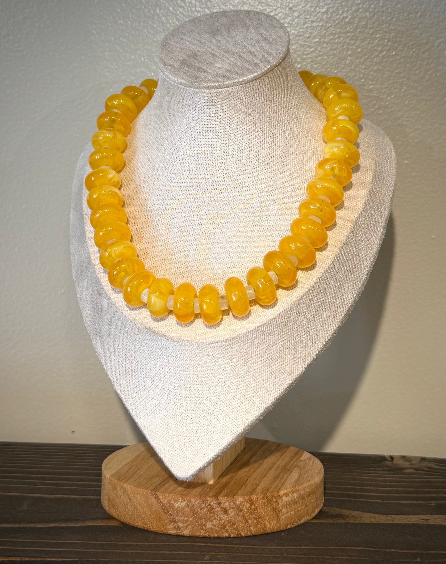 Canary Yellow / Chunky Beaded Necklace