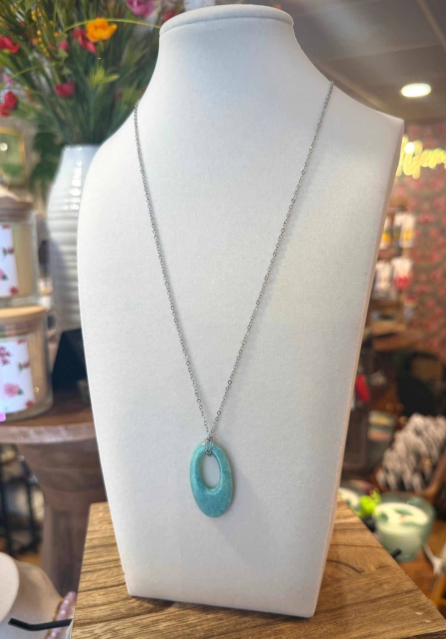 Chain + Aventurine Neckace