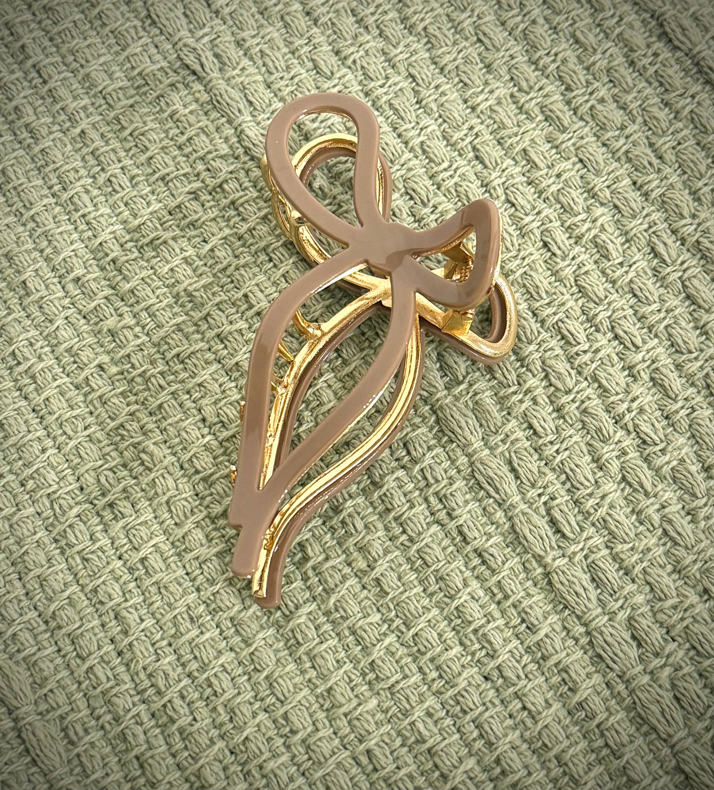 Taupe Bow / Hair Clip