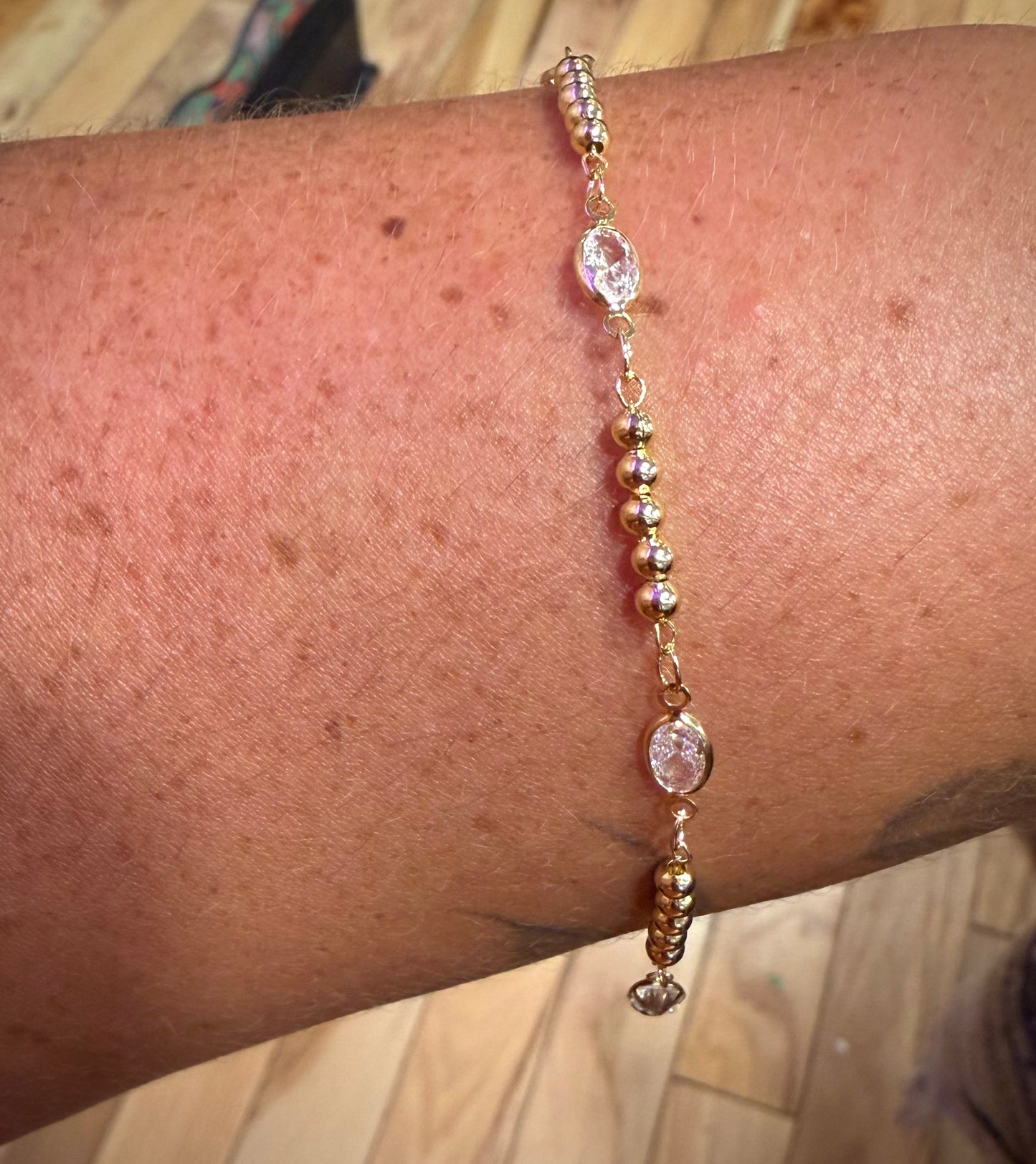 CZ Beaded / Adjustable Bracelet