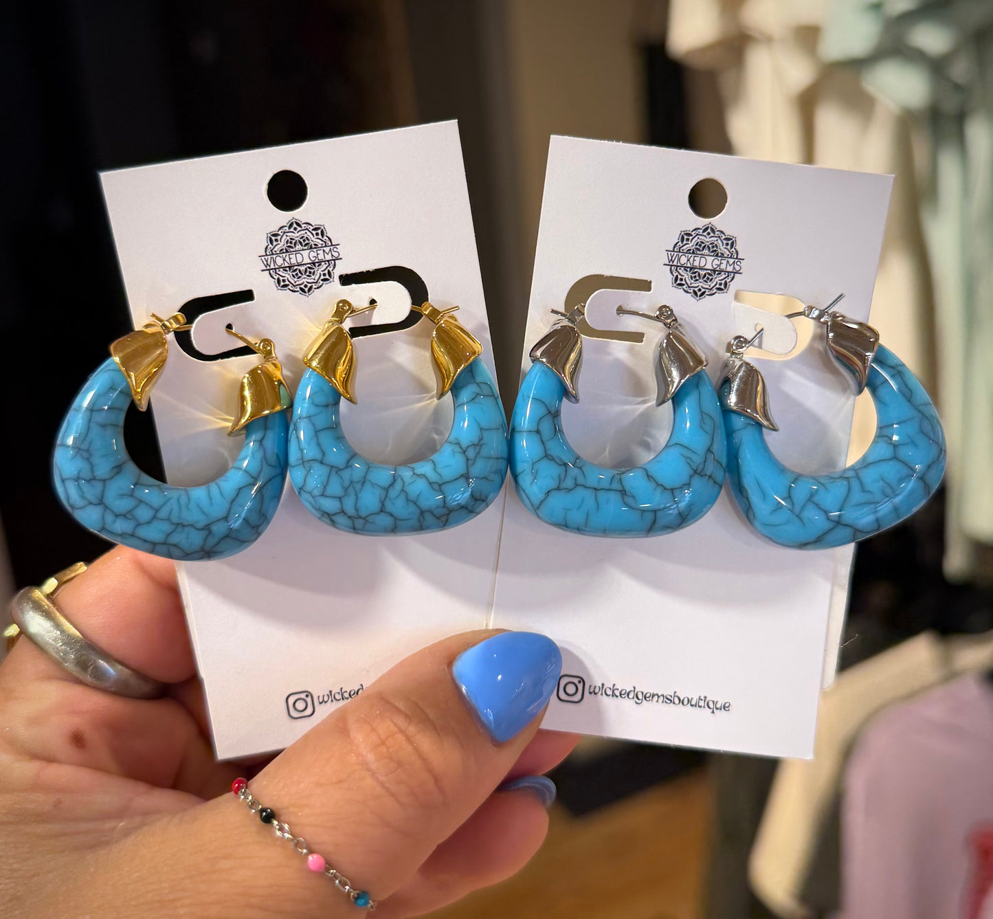 Turquoise Hoops