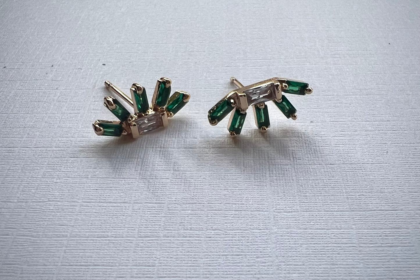 Art Deco Stud / green