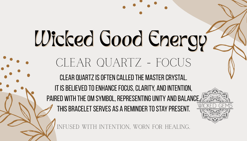 Clear Quartz/Focus Gemstone Bracelet