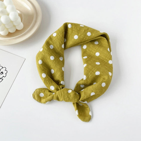 Chartreuse Polka Dot / Bandana Scarf