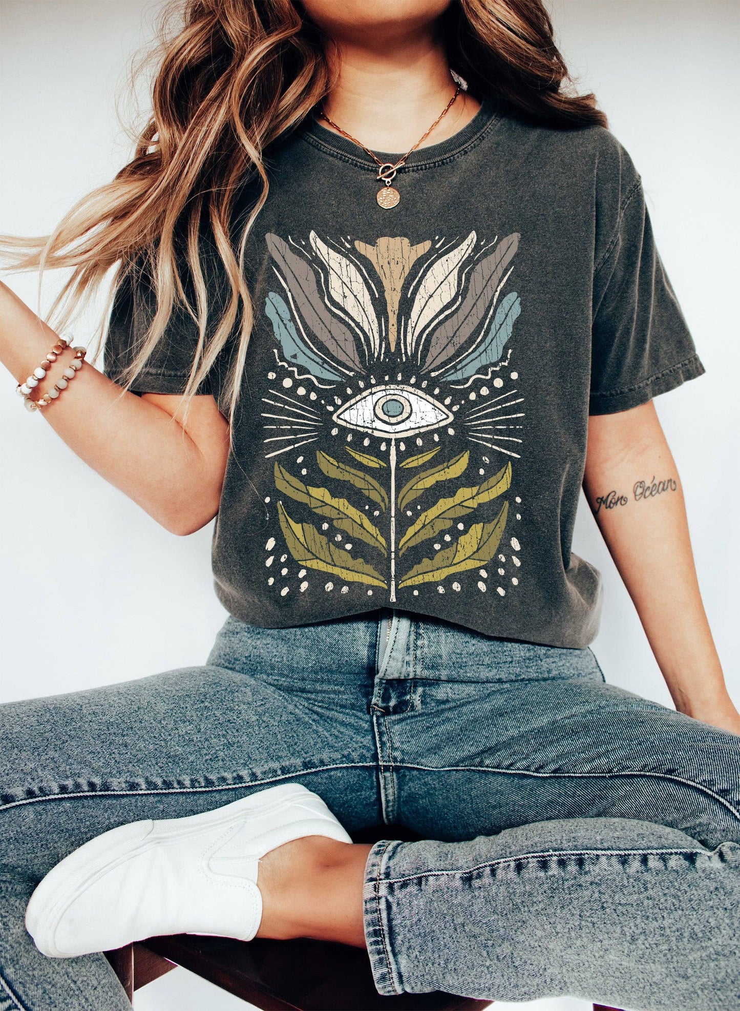 Mystical Floral Vintage Tshirt / Berry