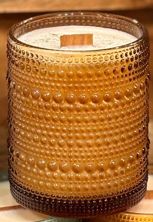 Hobnail Glass Candle / Hometown Harvest
