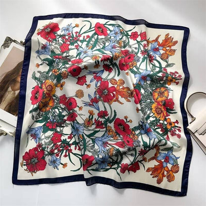 Dark Floral Print Bandana Scarf
