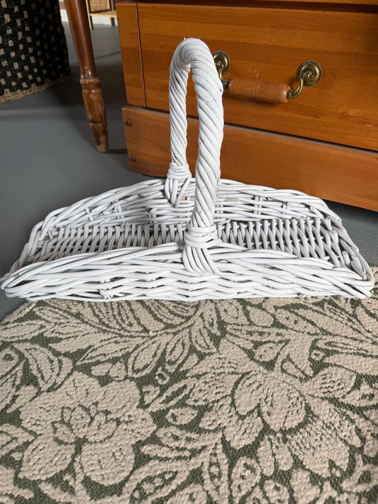 White vintage herb basket