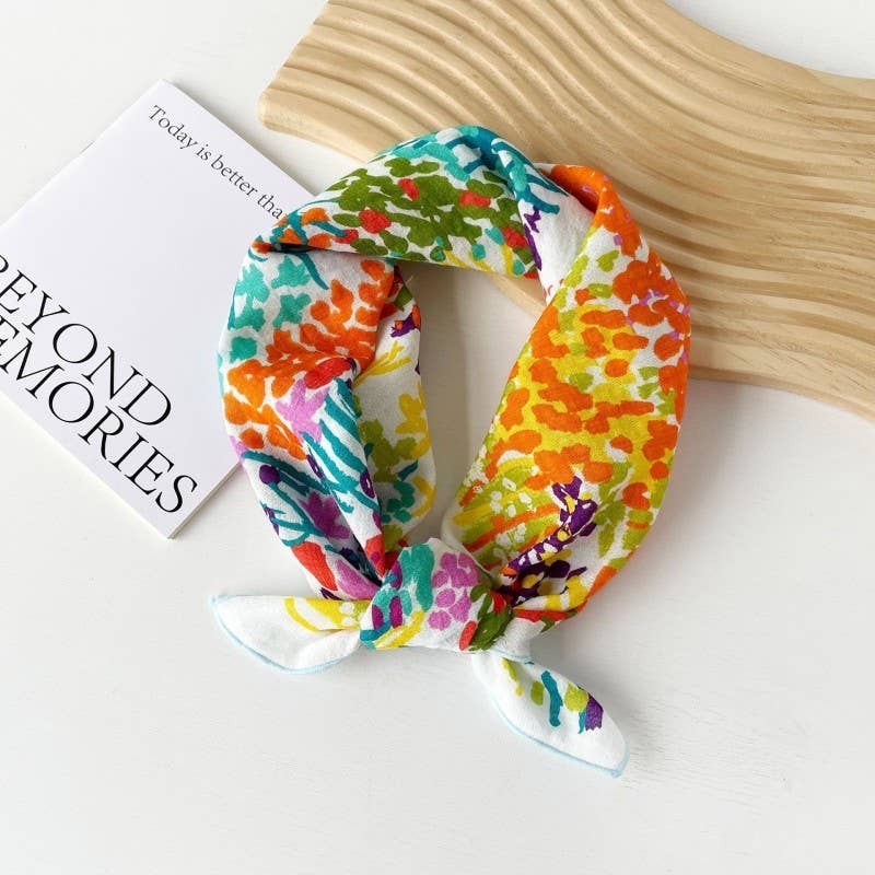 Floral Print Bandana Scarf