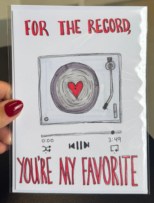Record / Hand Drawn Greeting Card