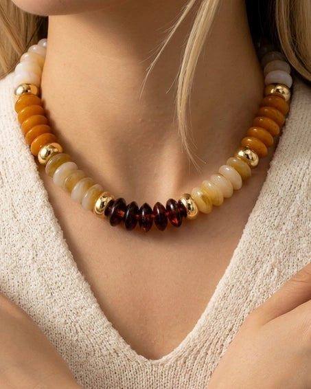Fall Earth Tones / Chunky Beaded Necklace