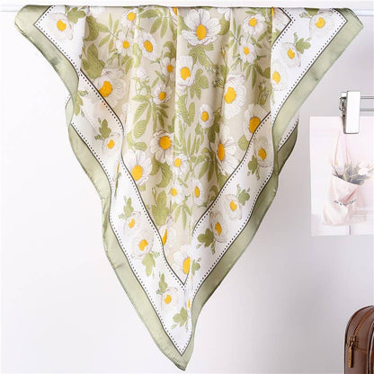 Silky Daisy Bandana Scarf