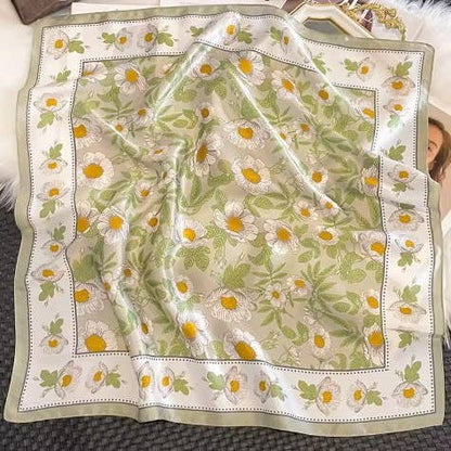 Silky Daisy Bandana Scarf