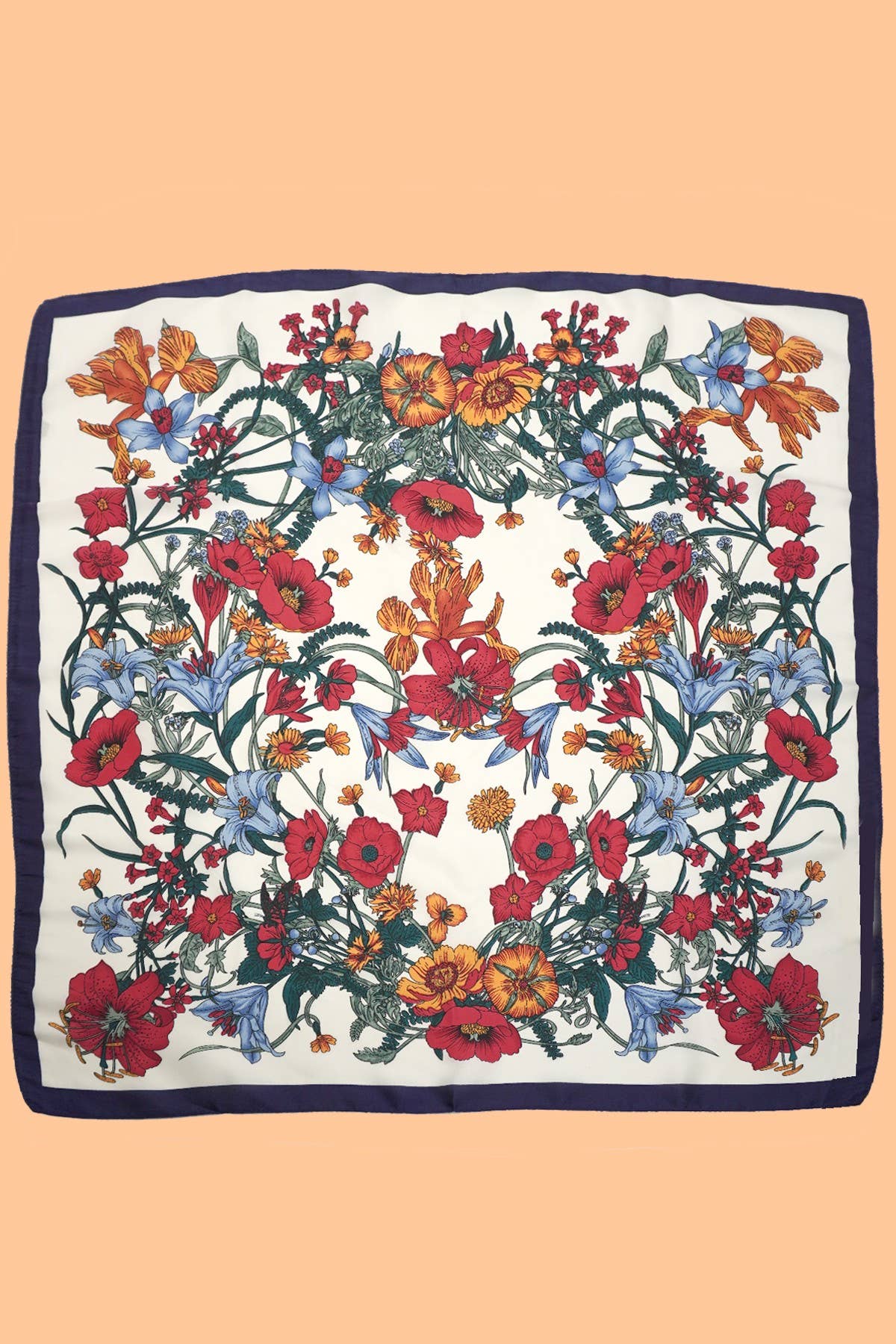 Dark Floral Print Bandana Scarf