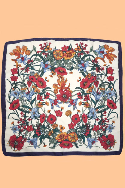 Dark Floral Print Bandana Scarf