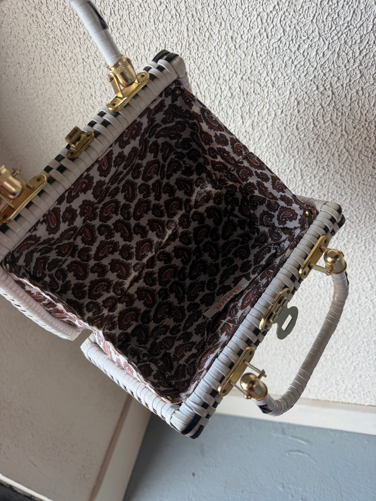 Black and White weaved handbag
