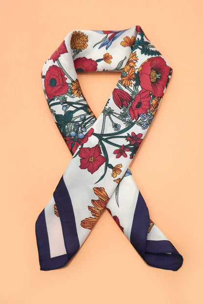 Dark Floral Print Bandana Scarf