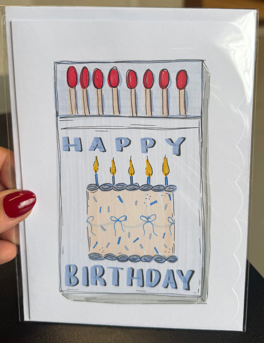 Match Birthday / Hand Drawn Greeting Card