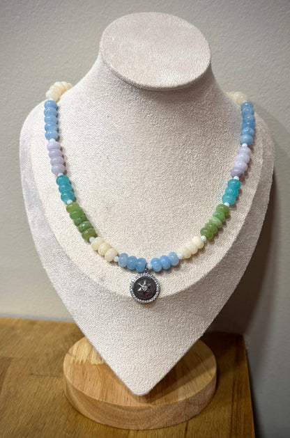 Coastal Calm + Star / Beaded Necklace