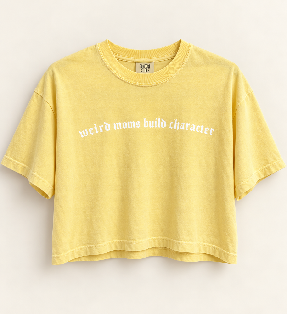 Weird Moms cropped tee / butter yellow