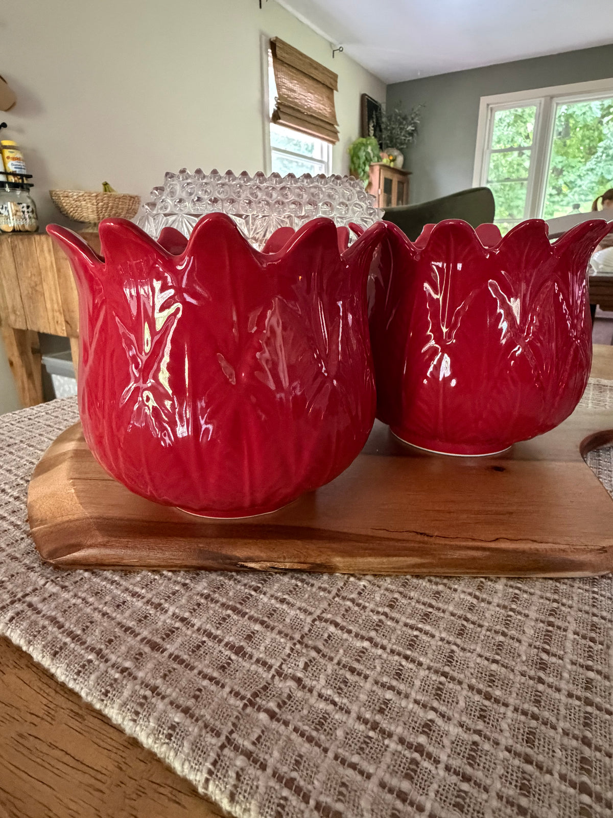 Ceramic tulip cachepot planters/holders