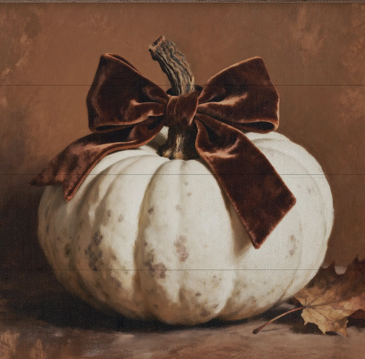 Brown velvet bow pumpkin