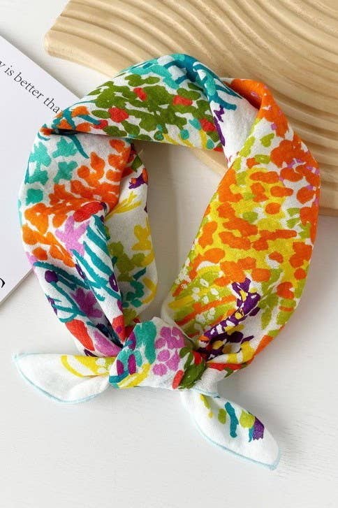Floral Print Bandana Scarf