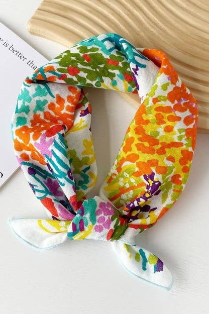 Floral Print Bandana Scarf