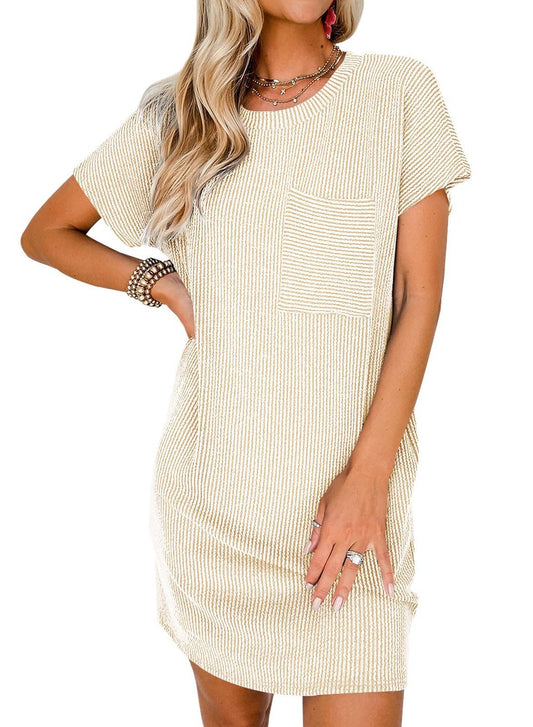 Summer Casual T-shirt Dress / Apricot