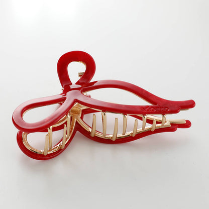 Large Ribbon Metal Bow Claw Clip