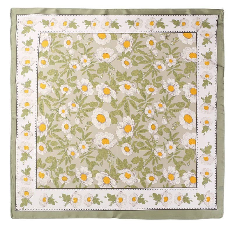 Silky Daisy Bandana Scarf