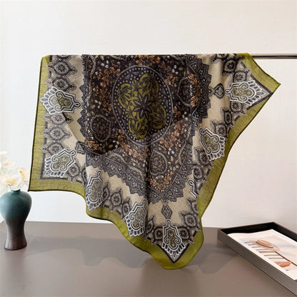Olive Green Print / Bandana Scarf