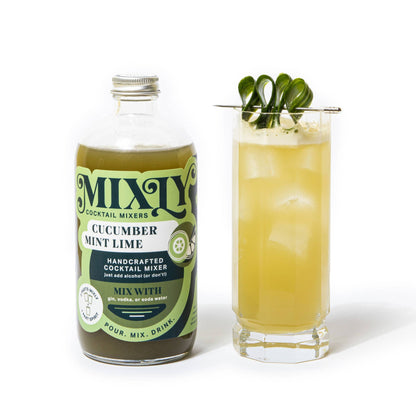 Cucumber Mint Lime Cocktail / Mocktail Beverage Mixer 16oz