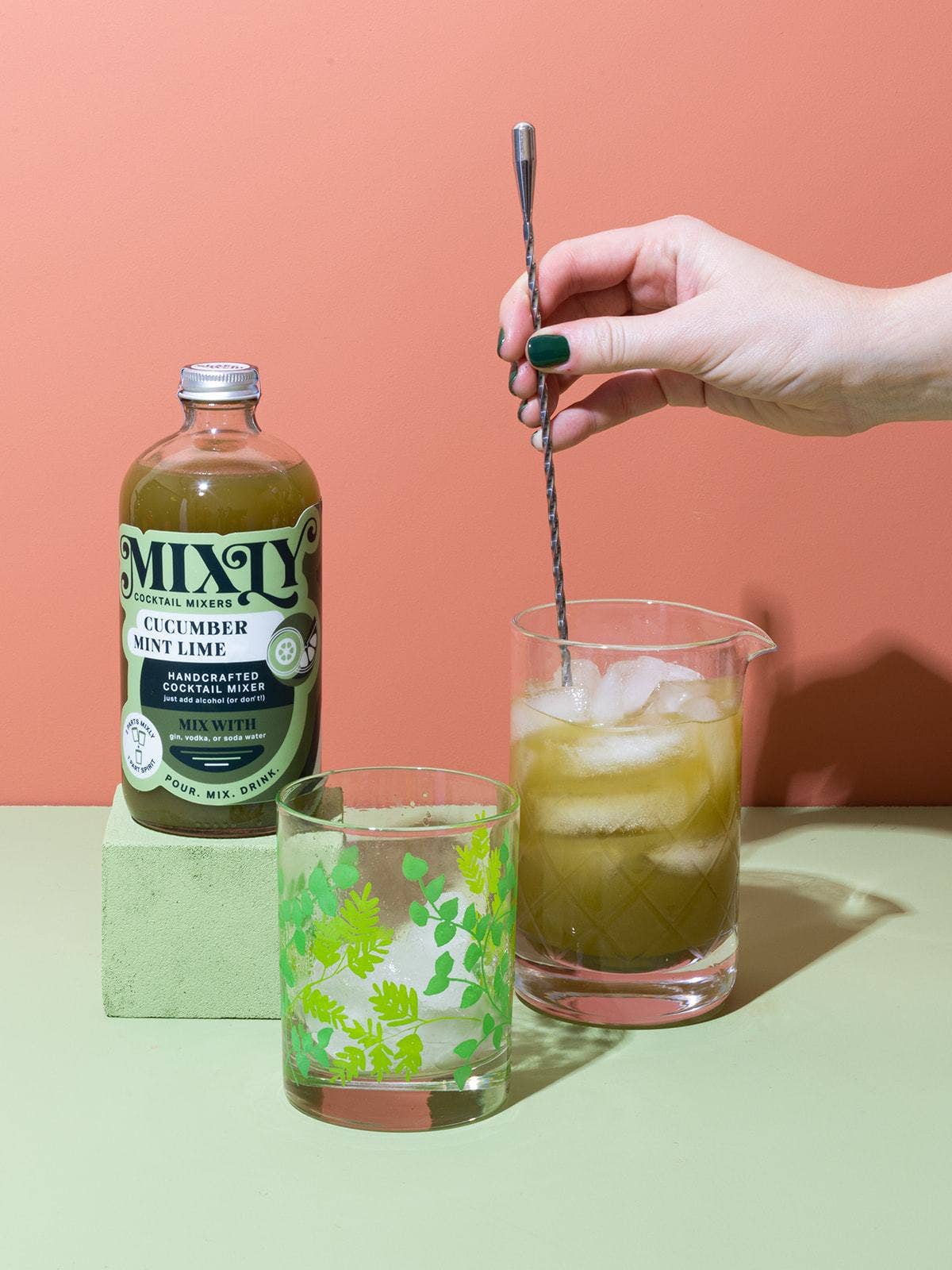 Cucumber Mint Lime Cocktail / Mocktail Beverage Mixer 16oz