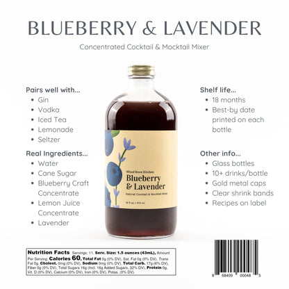 Blueberry and Lavender Cocktail Mixer and Mocktail Mixer