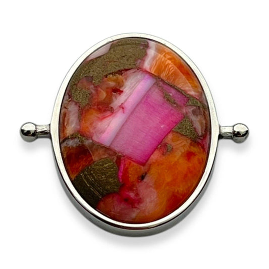 Oval Element / “Oriental Poppies" Mosaic Stone