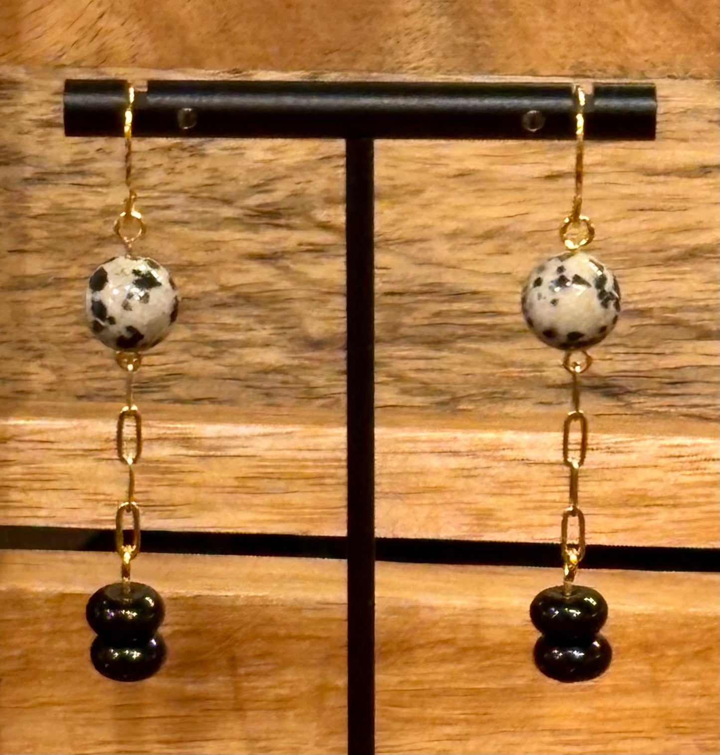 Paperclip Chain + Dalmatian Jasper Dangle