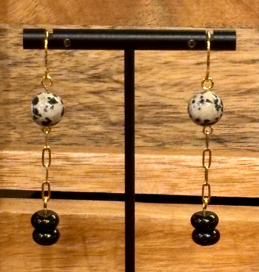 Paperclip Chain + Dalmatian Jasper Dangle