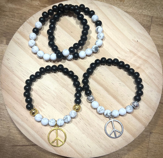 Howlite/Peace Gemstone Bracelet