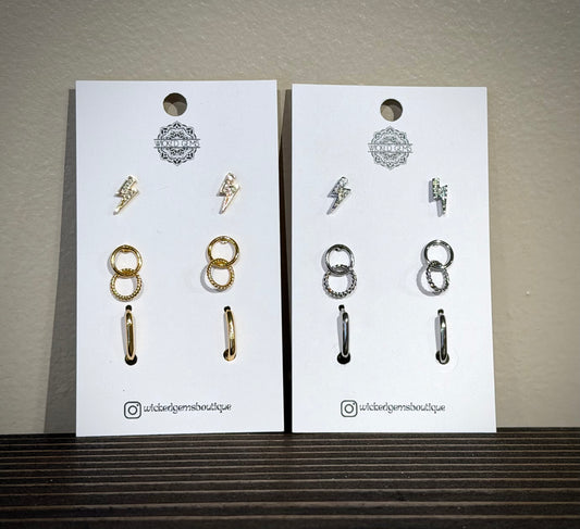 Lightning Stud/Hoop Pack