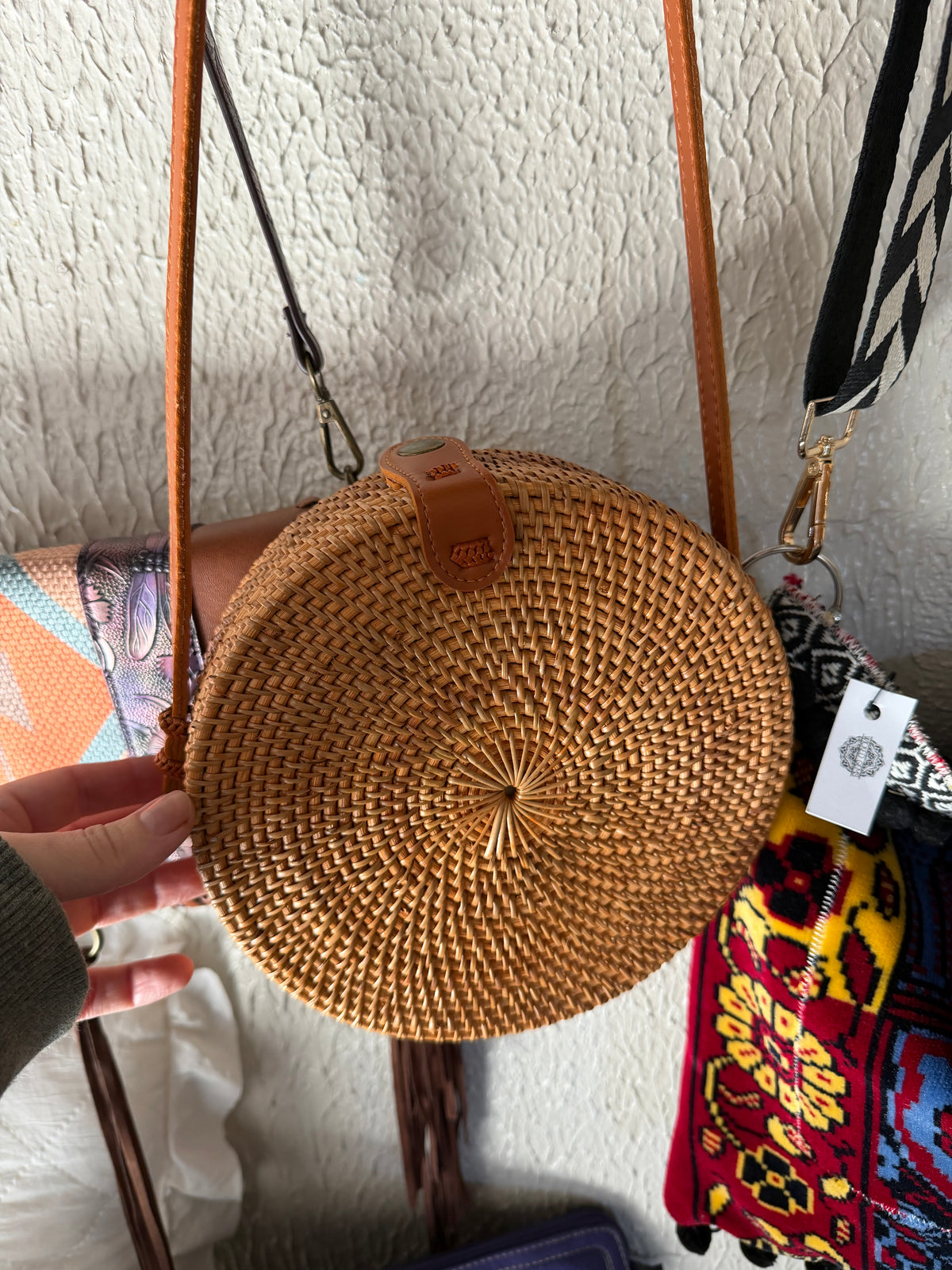 Balinese Rattan Roundie Crossbody