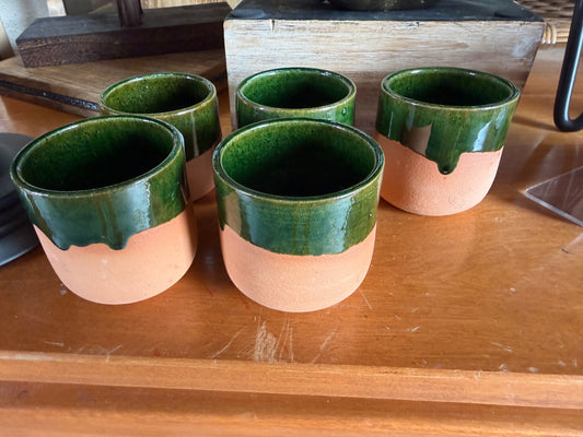Mini Terracotta / green pots
