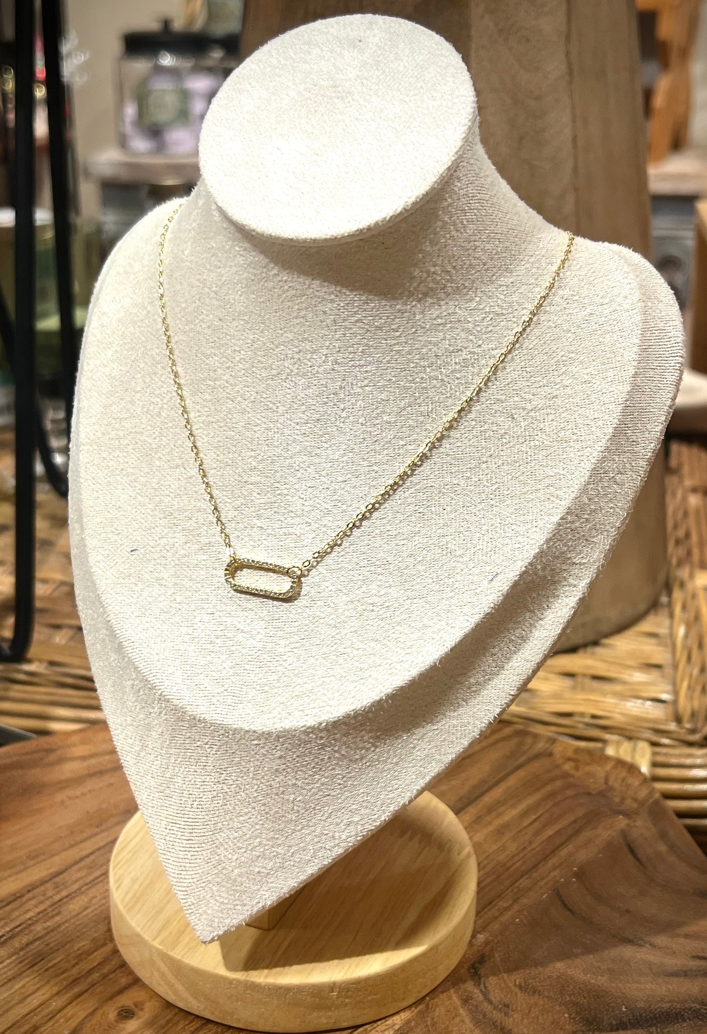 Rectangle layering necklace