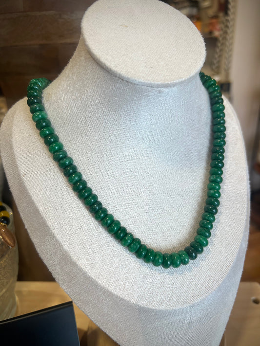 Beaded Necklace / dyed jade