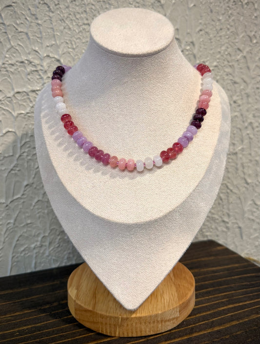 Girly Pop Pink / Beaded Necklace