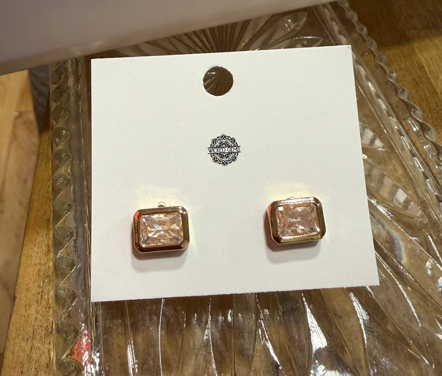 Rectangle CZ Stud