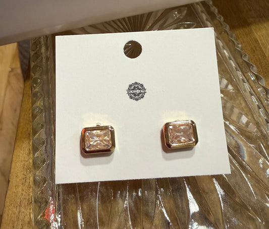 Rectangle CZ Stud